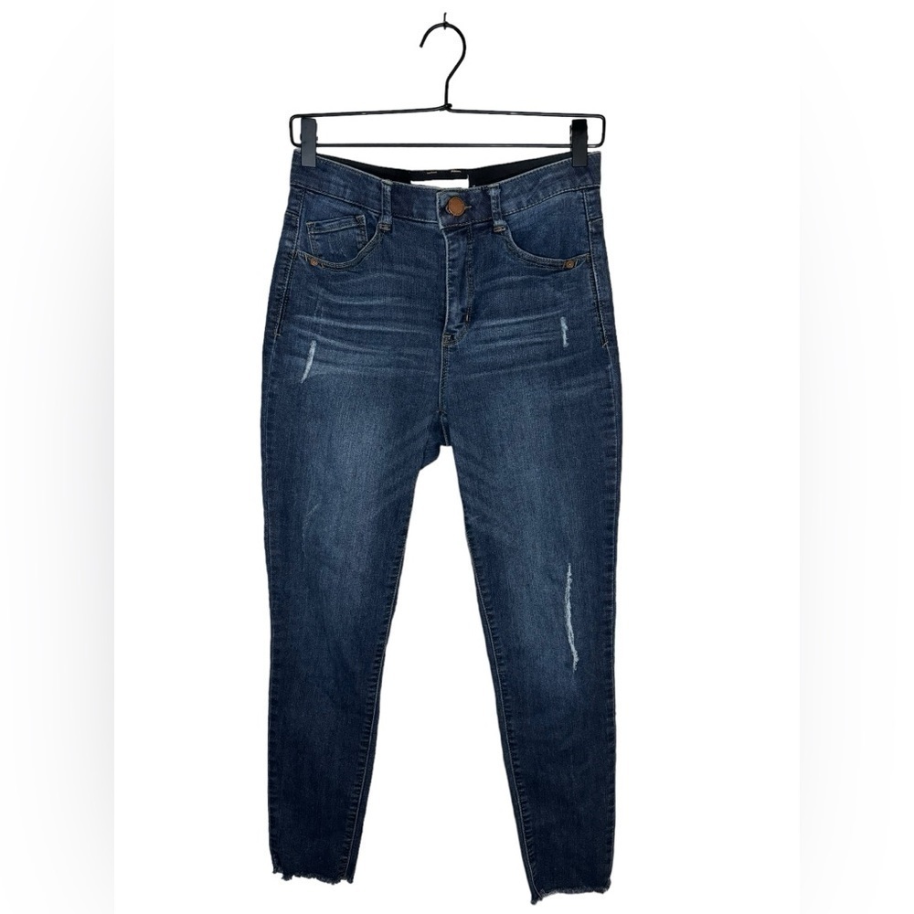 Democracy  “Ab” Technology Medium Wash Distressed Skinny Jeans Size 4